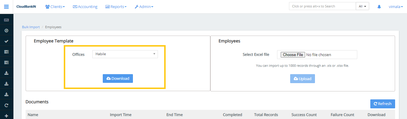 Import Employee - Template