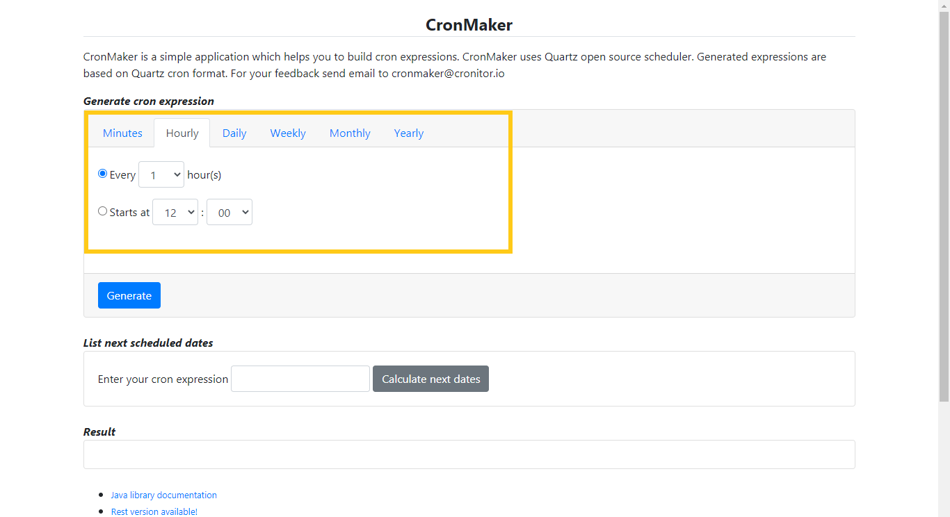 Cron Expression Change